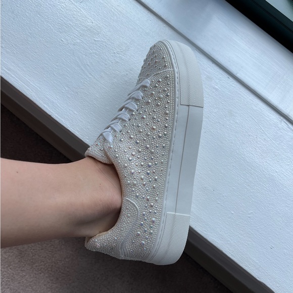 Betsey Johnson Shoes - Betsey Johnson Sidney pearled sneakers